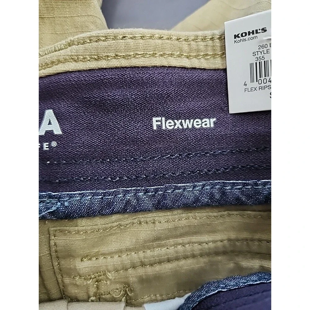 Sonoma Flexwear Ripstop Cargo Shorts Mens 29 Brown Cotton Stretch NEW